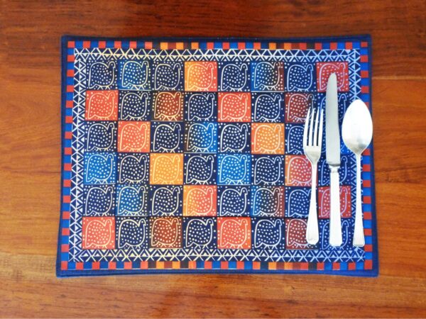 Tischset Ghana Blue Guinea Fowls